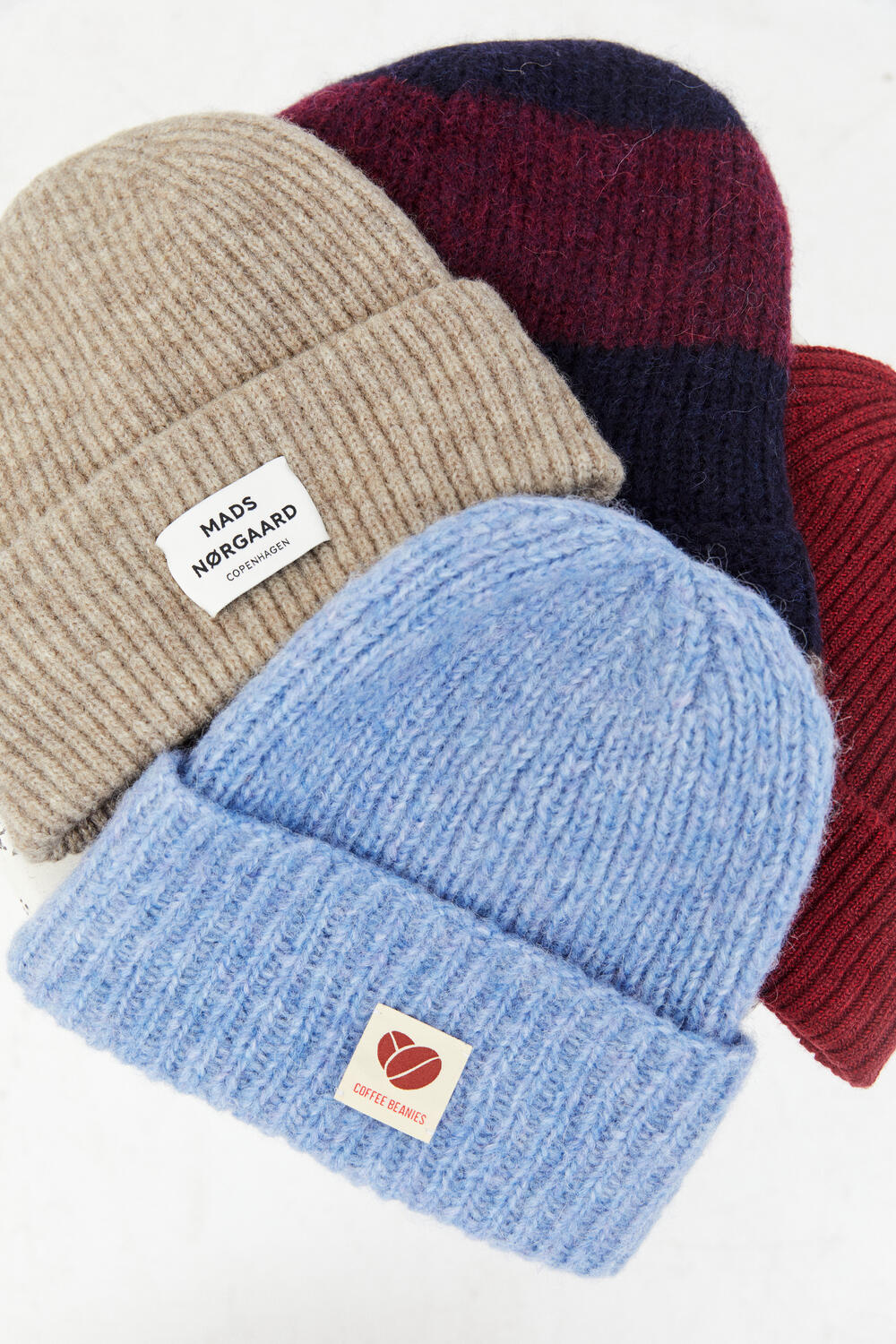 Sky beanie strikhue - blå